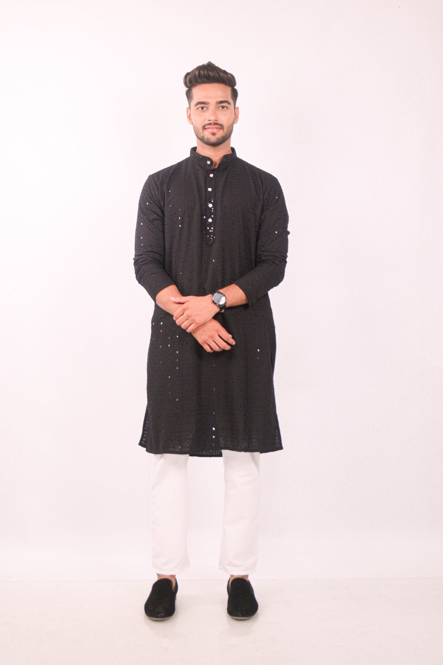 Black Chikankari Kurta & Pajama Set