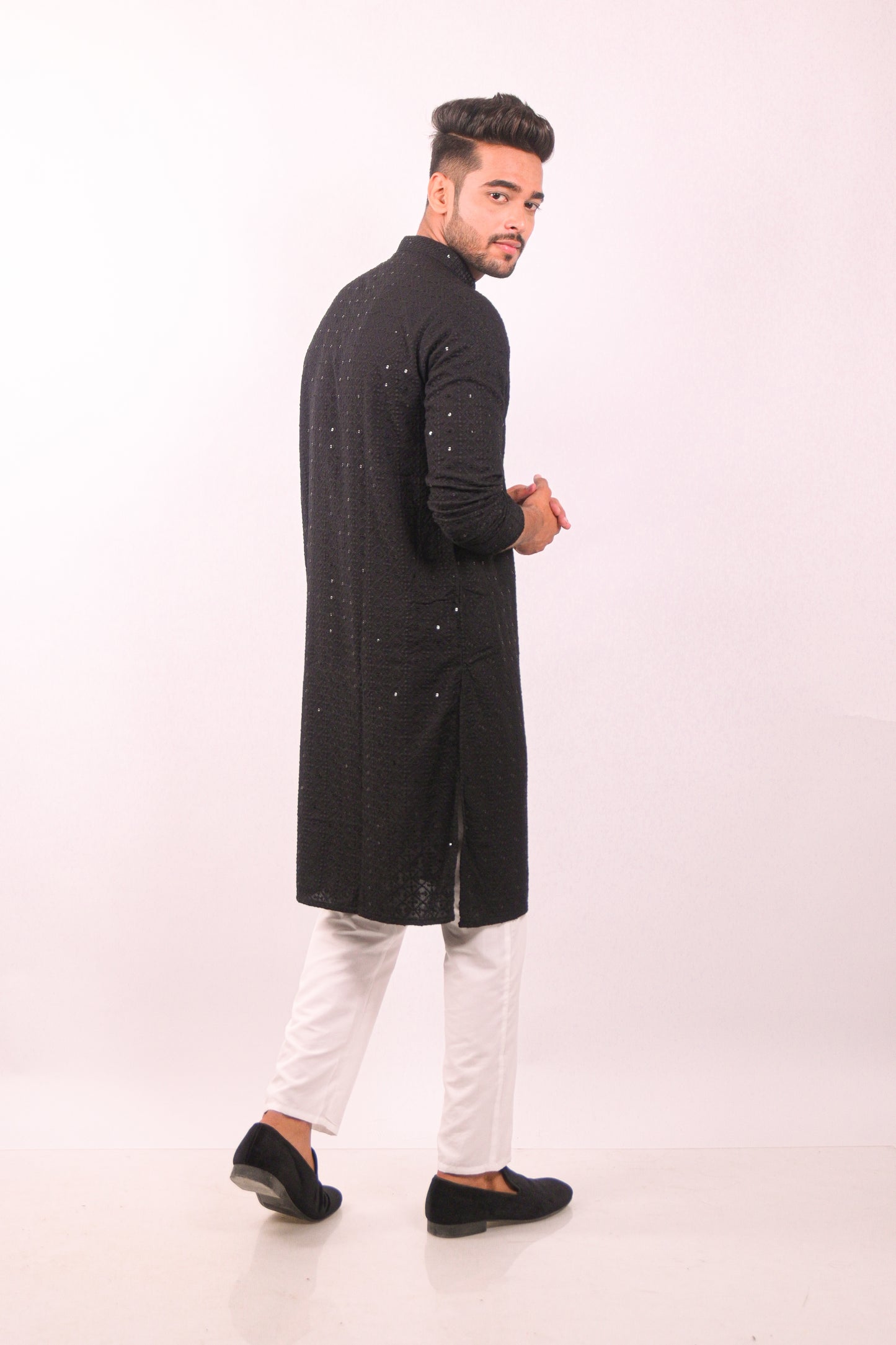 Black Chikankari Kurta & Pajama Set