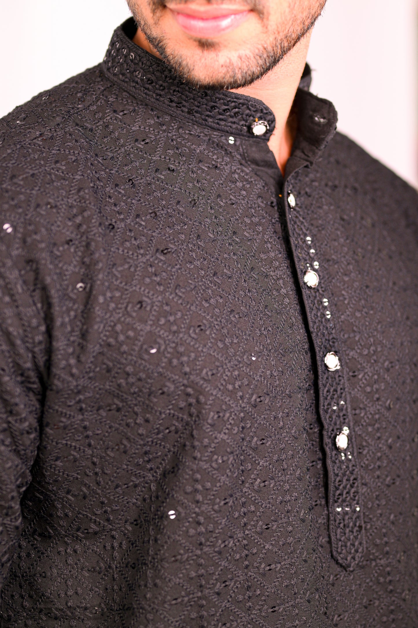 Black Chikankari Kurta & Pajama Set