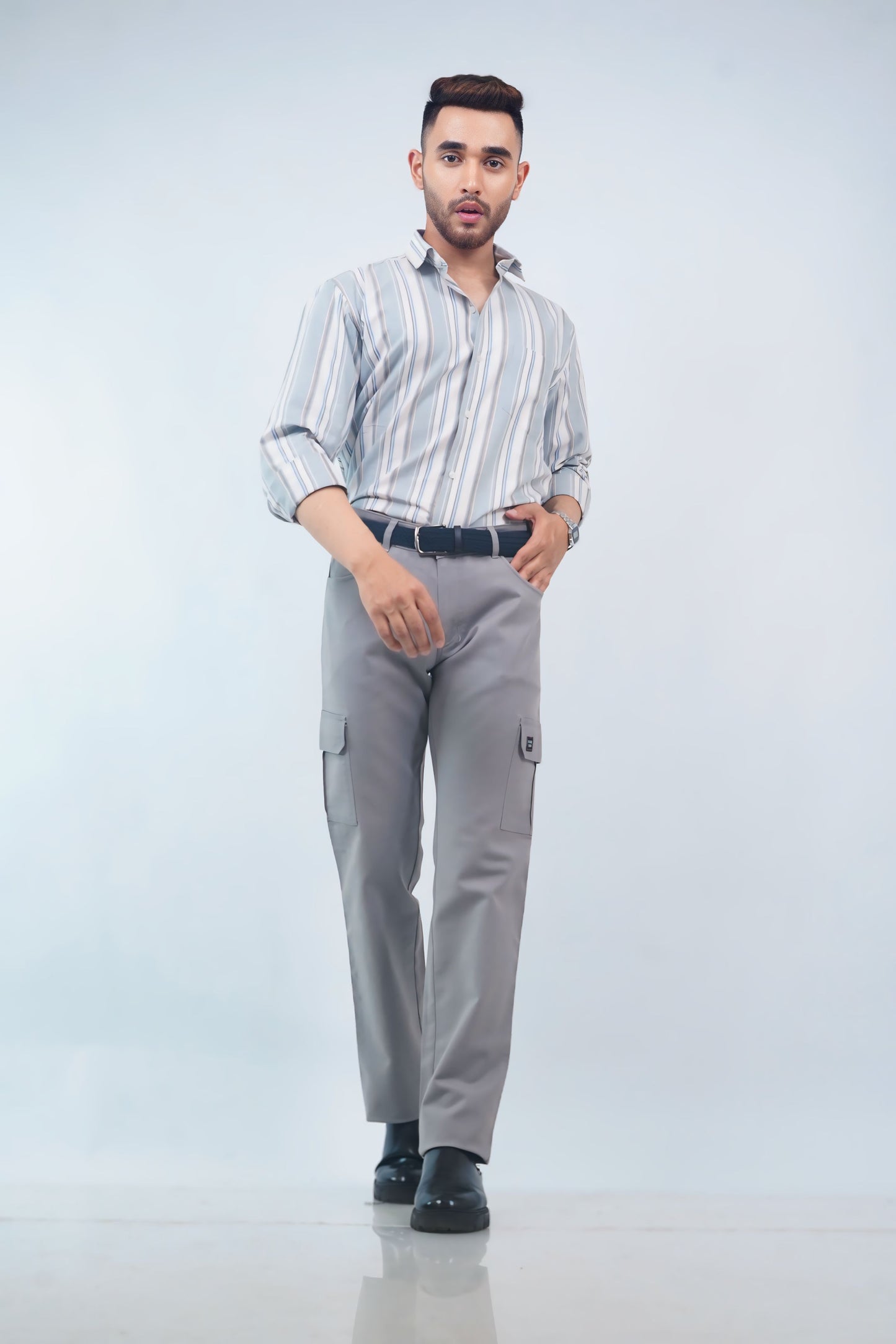 Regular Fit Benz Grey Cargos