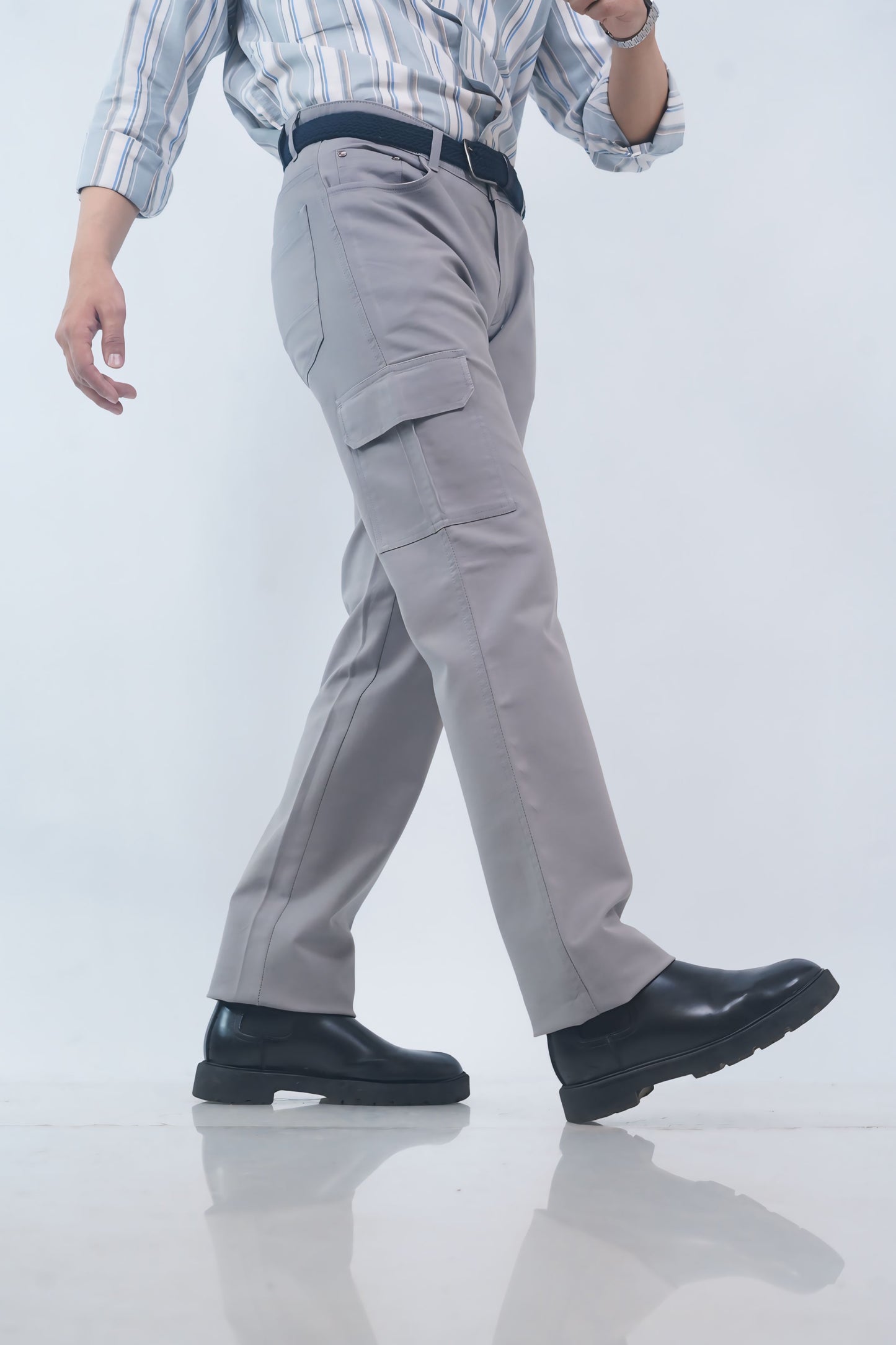 Regular Fit Benz Grey Cargos