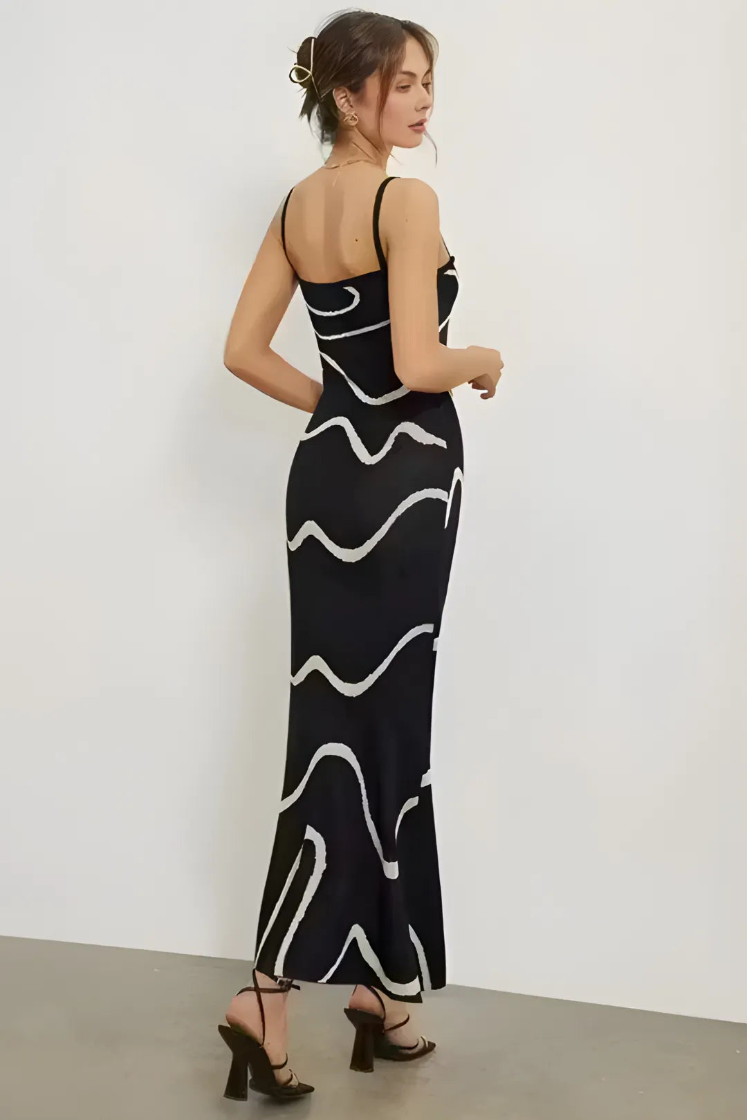 Spaghetti Strap Abstract Maxi Dress