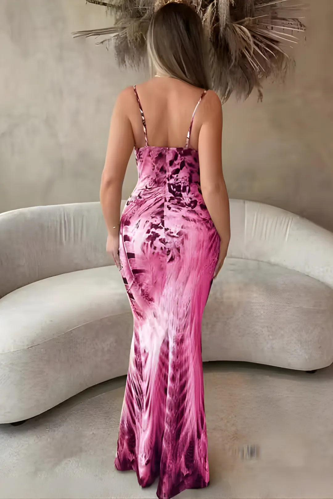 Pink Wildside Draped Neckline Maxi