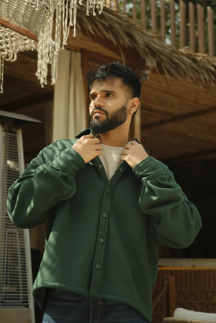 Spring Shacket - Jungle Green