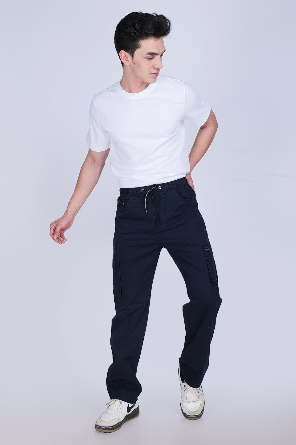 Blue Relaxed Fit Cargo Pants