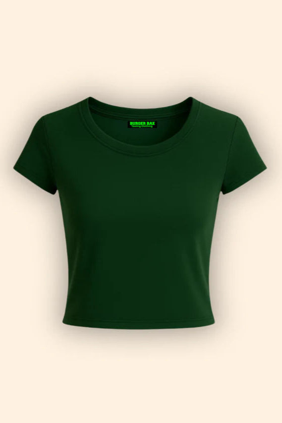 Bottle Green - Basic IT Girl Baby Tee For Women