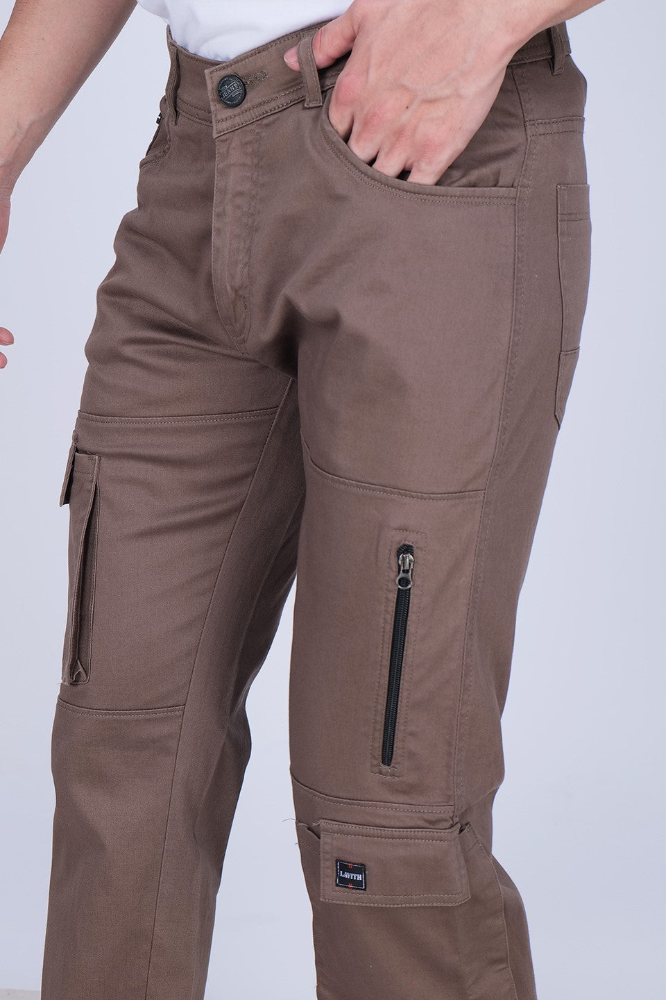 Regular Fit Brown Cargo Pant