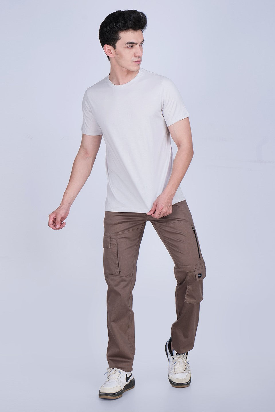 Regular Fit Brown Cargo Pant