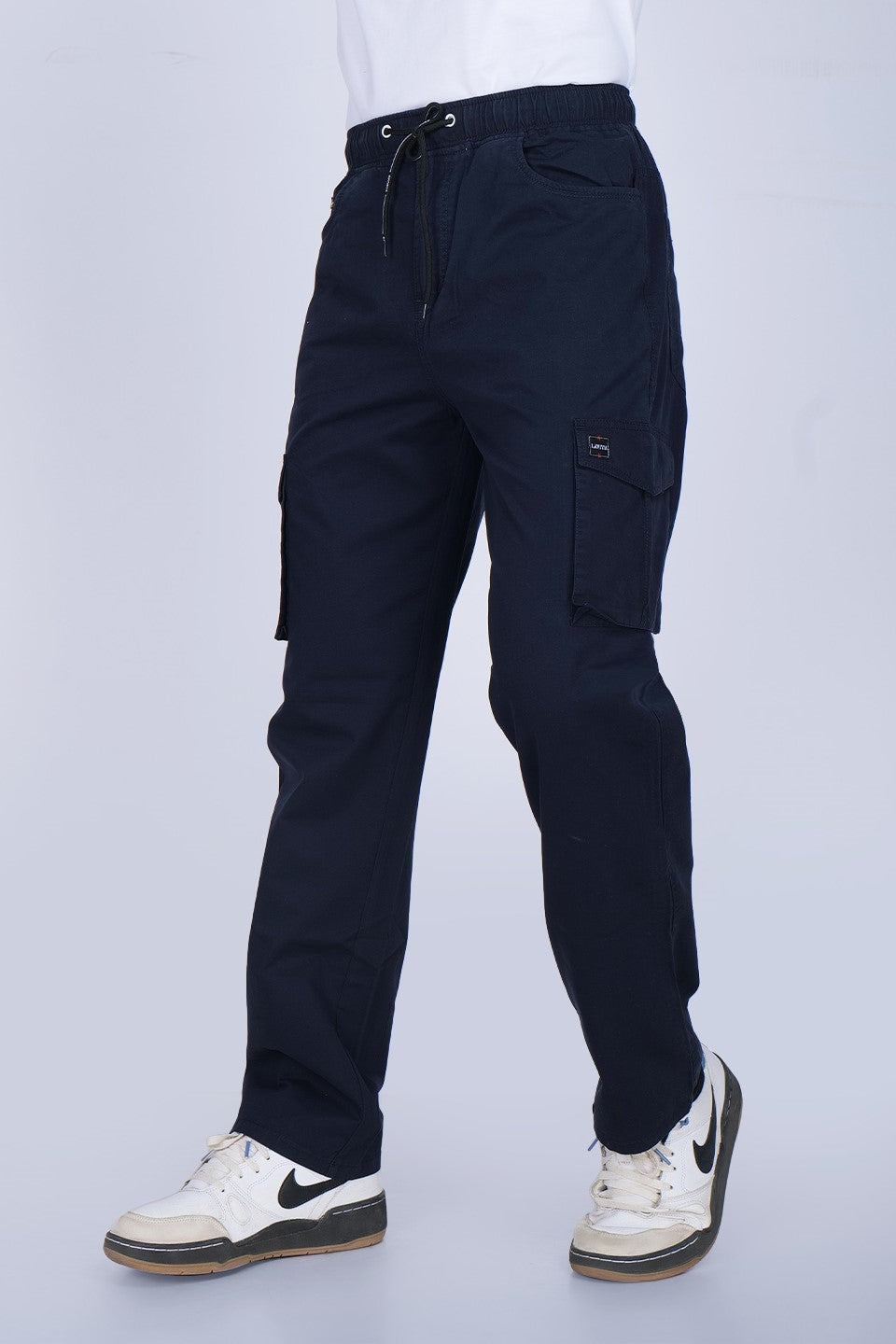 Blue Relaxed Fit Cargo Pants