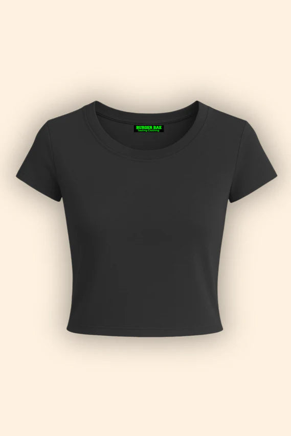 Dark Grey - Basic IT Girl Baby Tee For Women