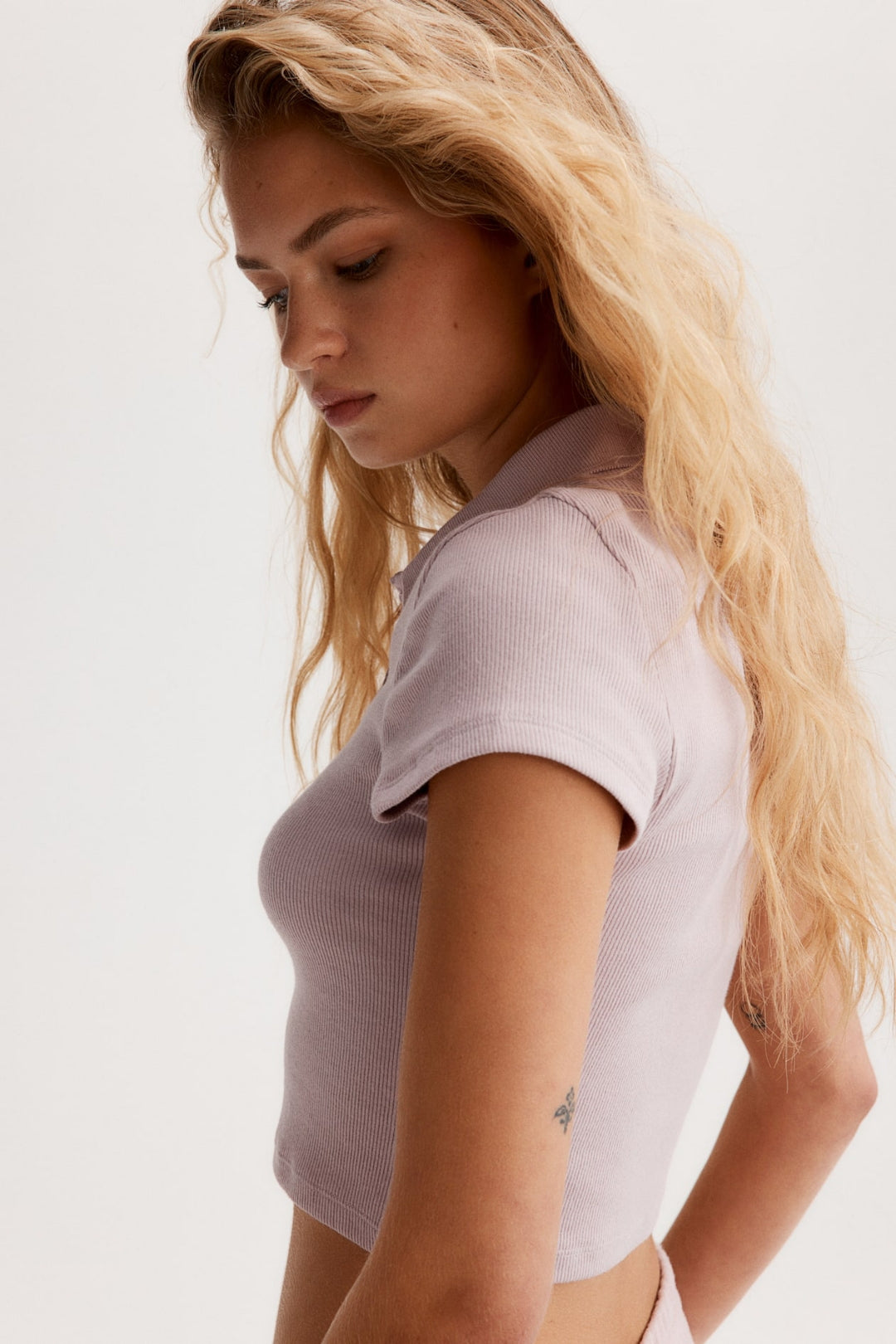 Ribbed polo shirt