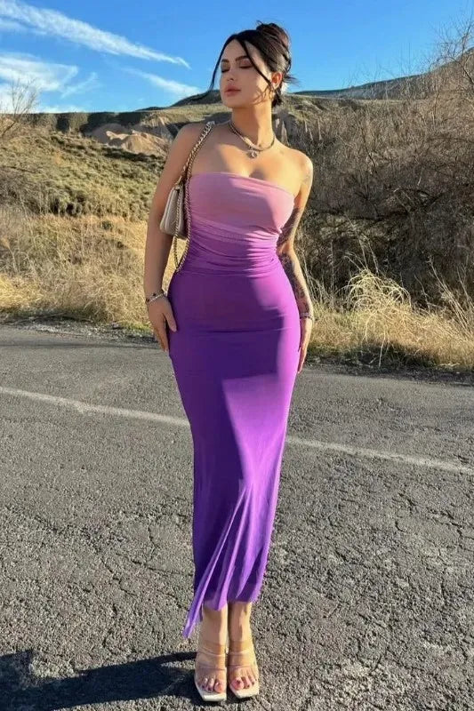 Purple Ombre Bodycon Dress