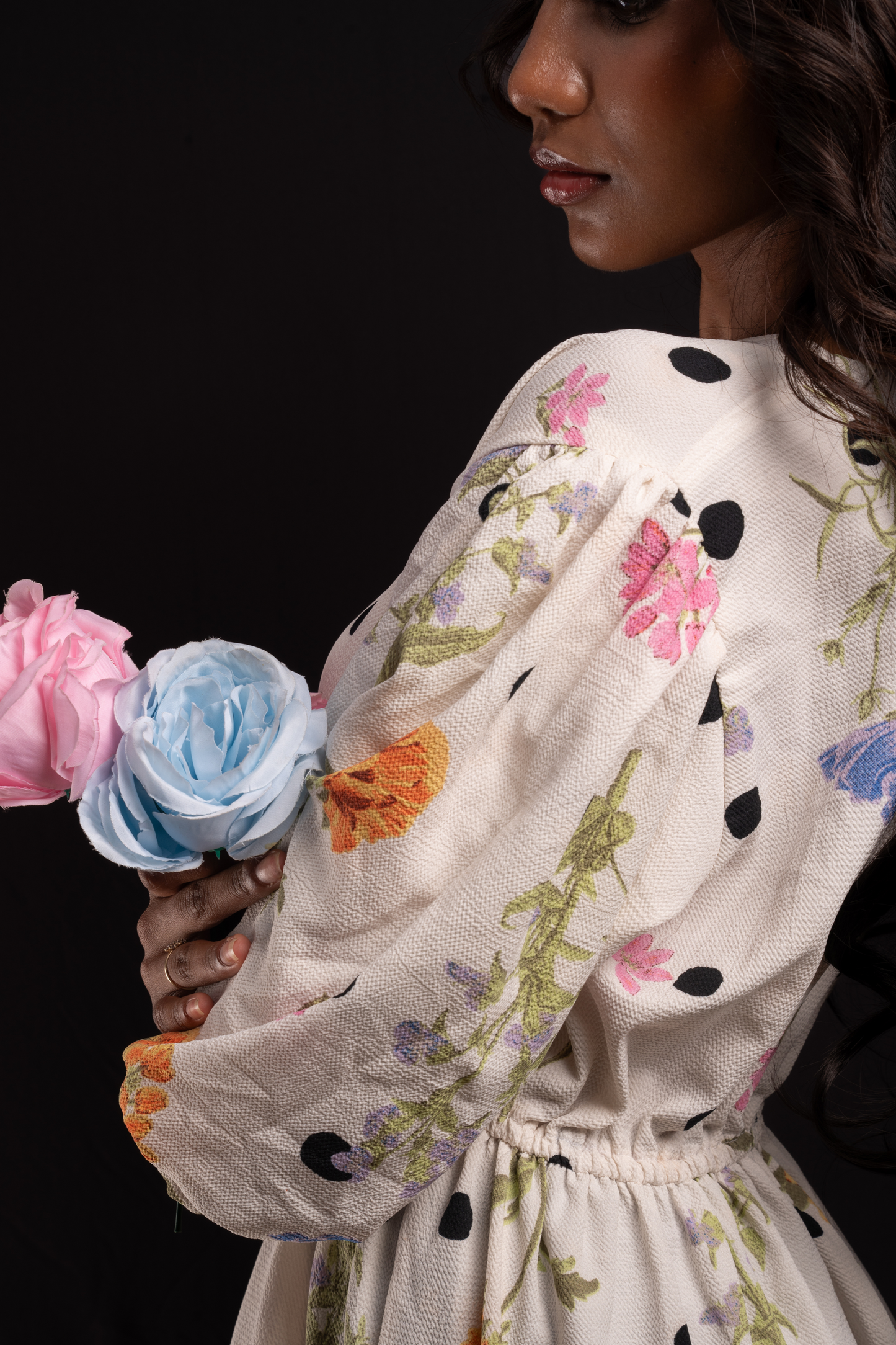Ivory Floral Polka Frock