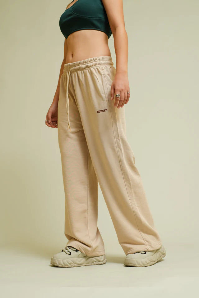 Milky Beige Irish Track Pants(Mid Rise Regular Fit) For Men And Women