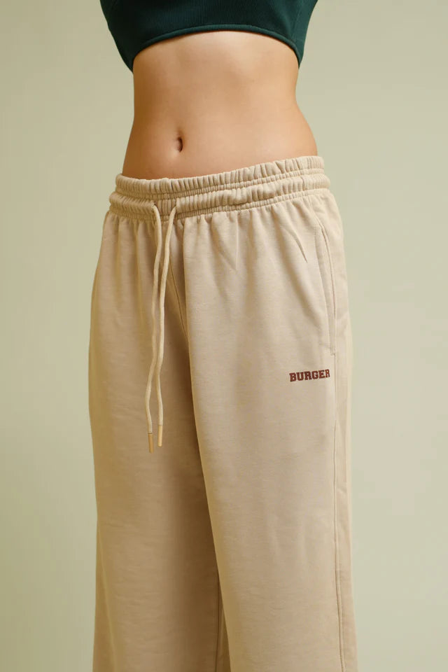 Milky Beige Irish Track Pants(Mid Rise Regular Fit) For Men And Women