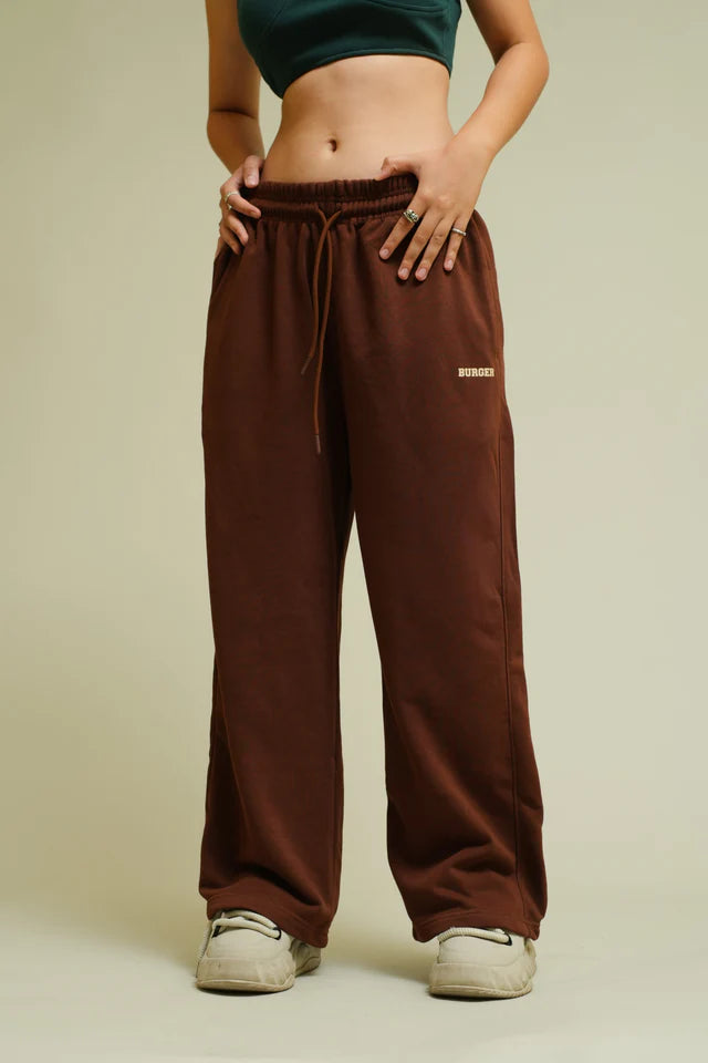 Coffee Brown Irish Track Pants(Mid Rise Regular Fit) For Men And Women