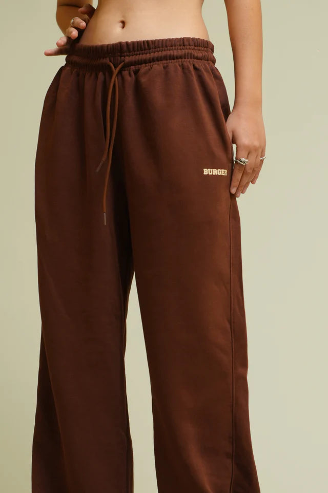 Coffee Brown Irish Track Pants(Mid Rise Regular Fit) For Men And Women