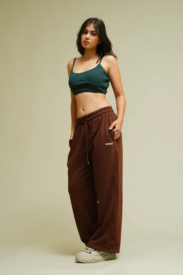 Coffee Brown Irish Track Pants(Mid Rise Regular Fit) For Men And Women