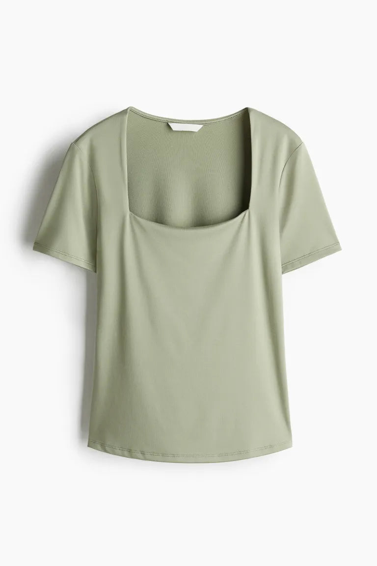 Square-neck top