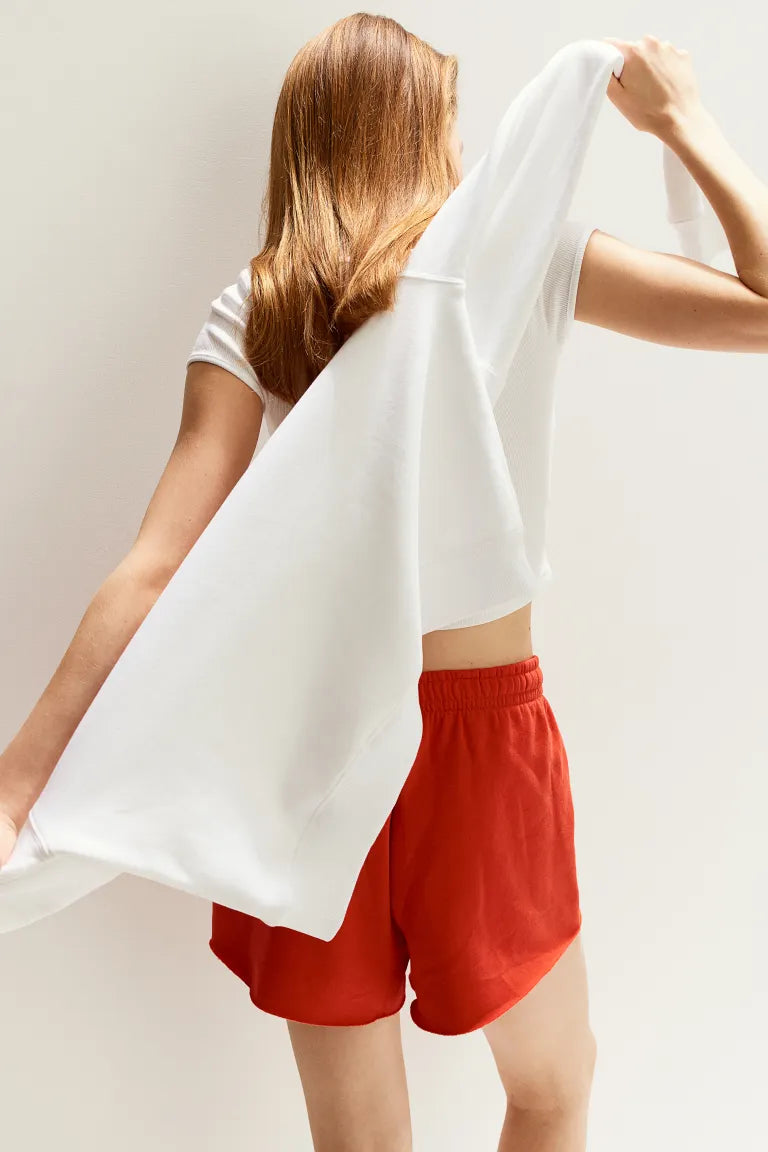 Ribbed sweetheart-neck T-shirt