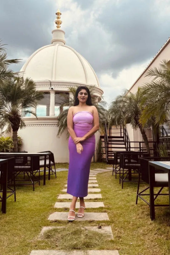 Violet Ombre Tube Maxi Dress