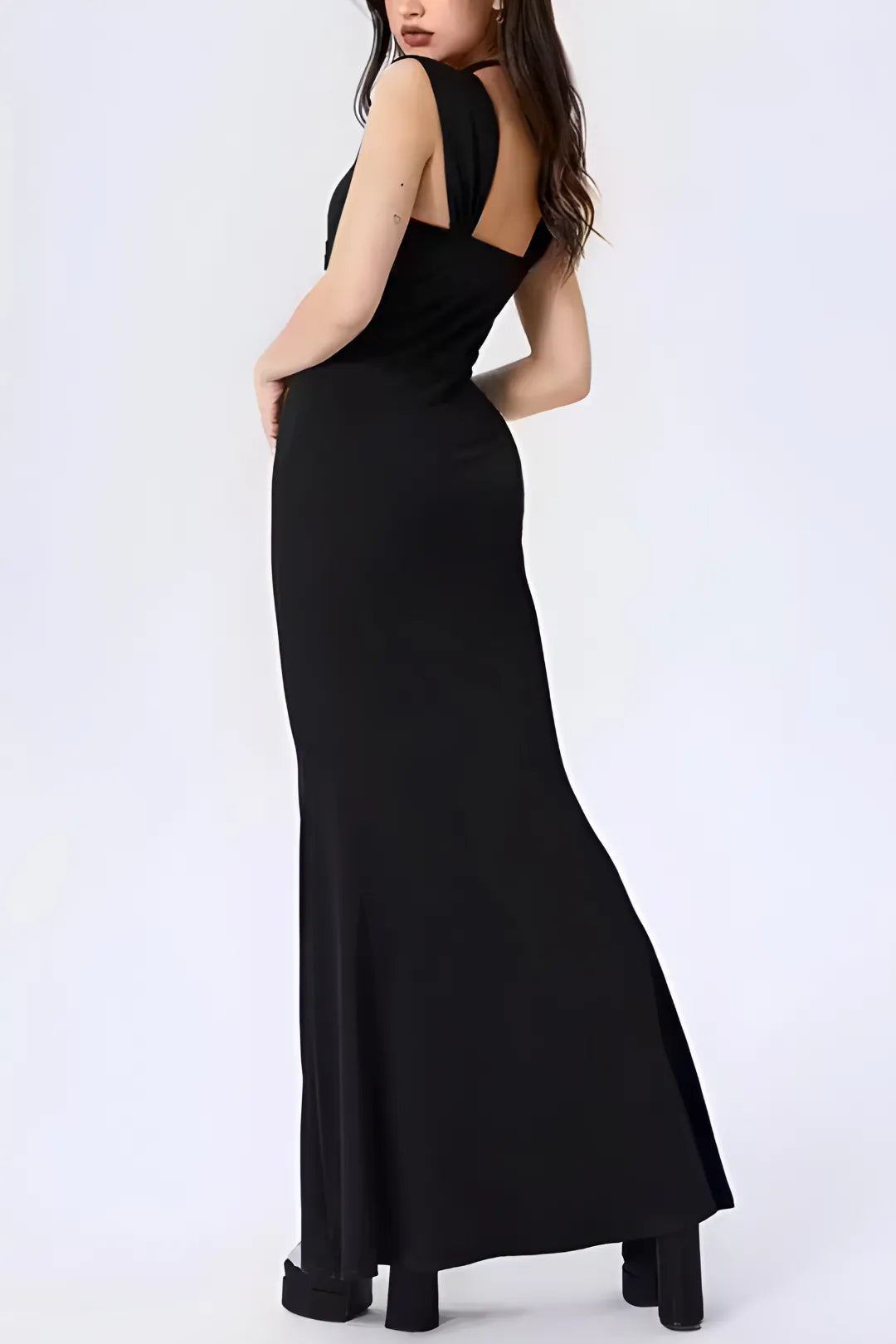 Elegant Black Mermaid Maxi Dress