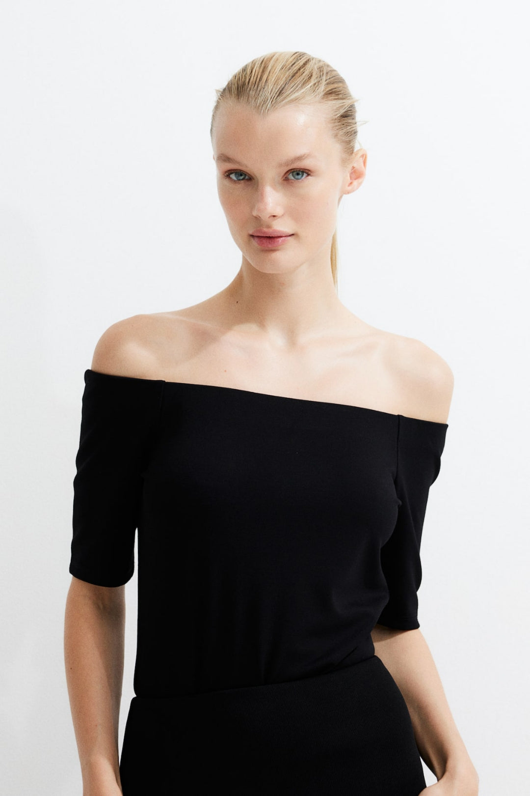 Off-the-shoulder jersey top