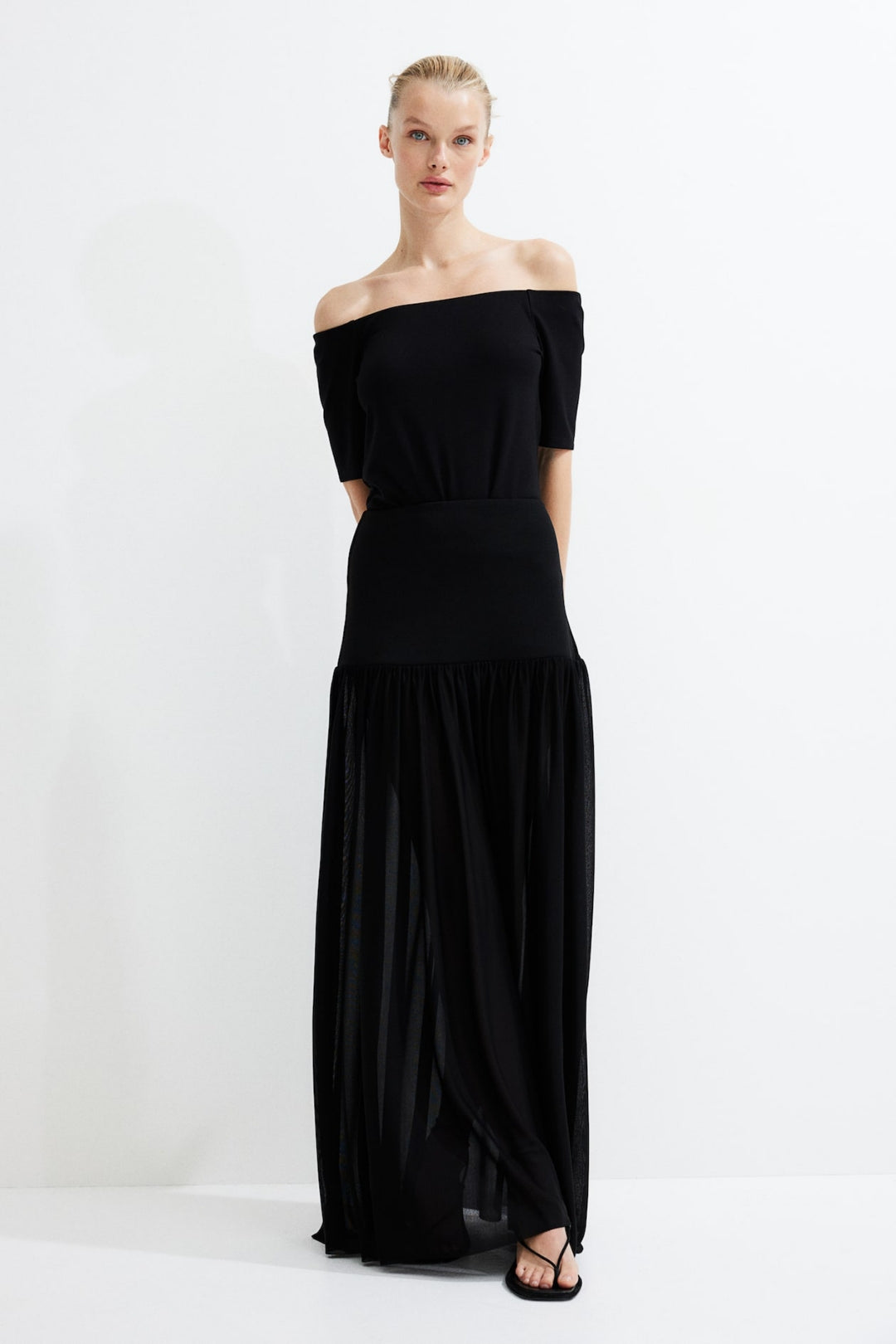 Off-the-shoulder jersey top