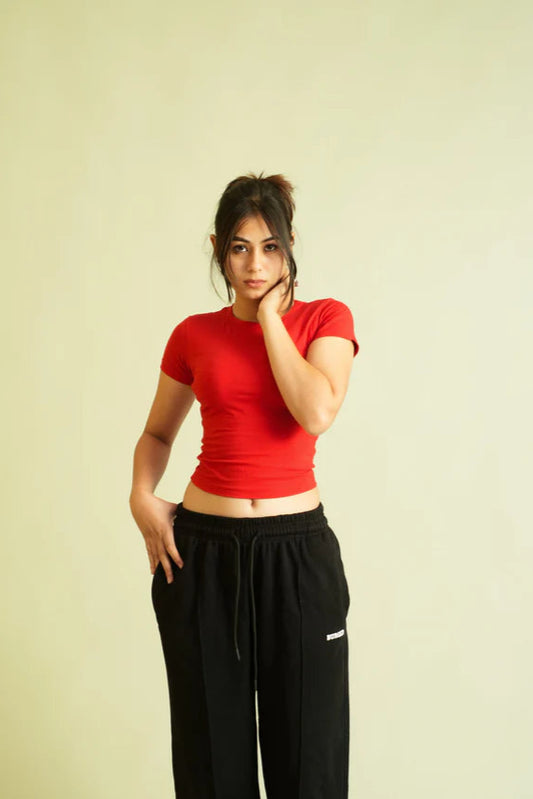 Red - Basic IT Girl Baby Tee For Women