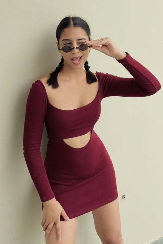 Wine - Anna Dress For Women